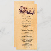 ウェスタンヴィンテージカントリーエレガントな結婚式プログラム プログラム (正面/裏面)