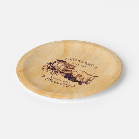 ウェスタンヴィンテージカントリーエレガントな結婚式 ペーパープレート (アングル)