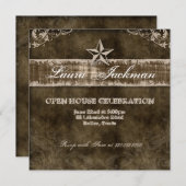 ウェスタンヴィンテージグラッドフォトカードベージュスター 招待状 (正面/裏面)