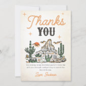 ウェスタンヴィンテージデザートカウボーイ誕生日 サンキューカード (正面)