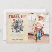 ウェスタンヴィンテージデザートロデオ誕生日写真 サンキューカード (正面)