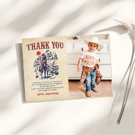 ウェスタンヴィンテージデザートロデオ誕生日写真 サンキューカード