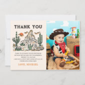 ウェスタンヴィンテージデザートロデオ誕生日写真 サンキューカード (正面)