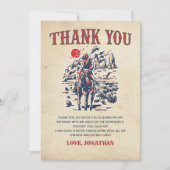 ウェスタンヴィンテージデザートロデオ誕生日 サンキューカード (正面)