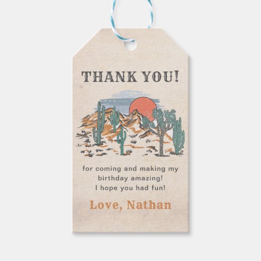 ウェスタンヴィンテージデザートロデオ1st誕生日 ギフトタグ (正面)