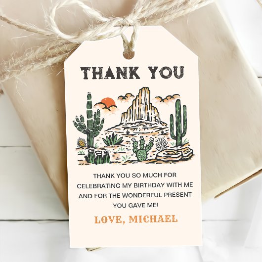 ウェスタンヴィンテージデザートロデオ1st誕生日 ギフトタグ