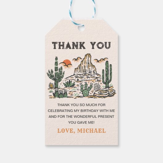 ウェスタンヴィンテージデザートロデオ1st誕生日 ギフトタグ (裏面)