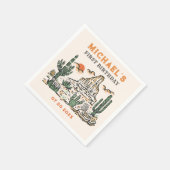 ウェスタンヴィンテージデザートロデオ1st誕生日 スタンダードカクテルナプキン (角)