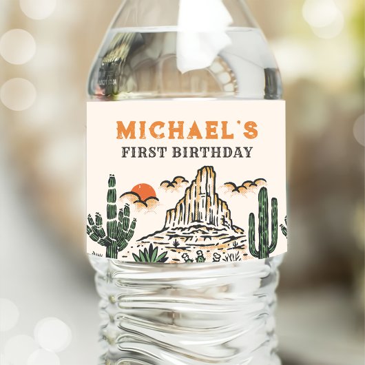 ウェスタンヴィンテージデザートロデオ1st誕生日 ペットボトルラベル