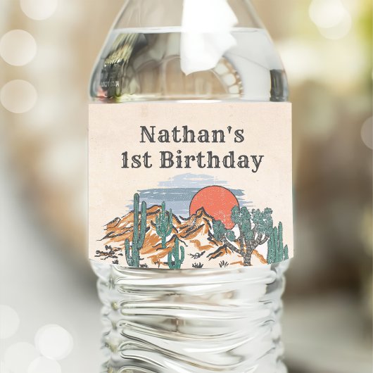 ウェスタンヴィンテージデザートロデオ1st誕生日 ペットボトルラベル