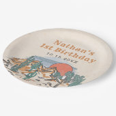 ウェスタンヴィンテージデザートロデオ1st誕生日 ペーパープレート (アングル)