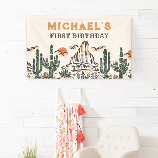 ウェスタンヴィンテージデザートロデオ1st誕生日 横断幕 (インサイチュ)