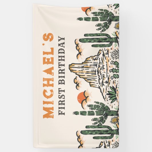 ウェスタンヴィンテージデザートロデオ1st誕生日 横断幕 (縦)