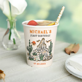 ウェスタンヴィンテージデザートロデオ1st誕生日 紙コップ