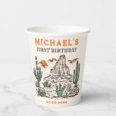 ウェスタンヴィンテージデザートロデオ1st誕生日 紙コップ (正面)