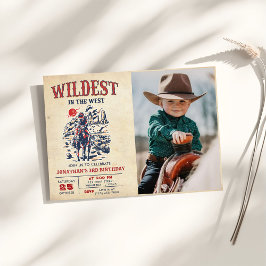 ウェスタンヴィンテージデザートロデオ3歳誕生日写真 招待状