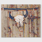 ウェスタンヴィンテージブルスカルブラウンバ素朴ーン ラッピングペーパー (フラット)