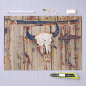 ウェスタンヴィンテージブルスカルブラウンバ素朴ーン 薄葉紙 (クラフト)