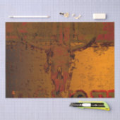 ウェスタンヴィンテージブルスカルラストオレンジカントリー 薄葉紙 (クラフト)