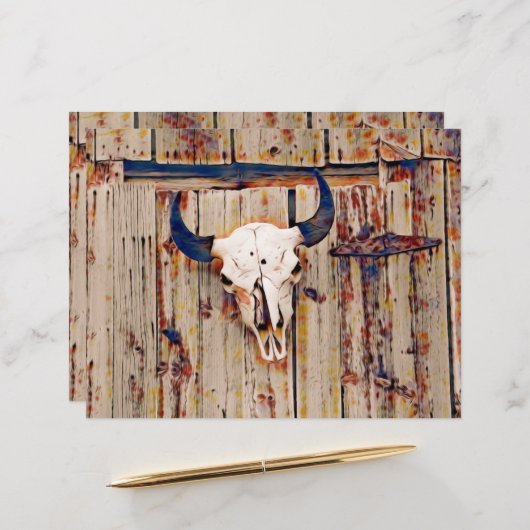 ウェスタンヴィンテージブルスカル素朴ブラウンバーン (正面/裏面インサイチュ)