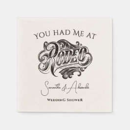 ウェスタンヴィンテージロデオブラックブライダルカップルシャワー スタンダードカクテルナプキン