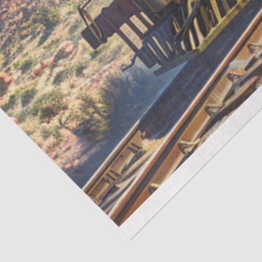 ウェスタンヴィンテージ列車のホイストのデコページ 薄葉紙 (詳細)