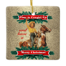 ウェスタンヴィンテージ女性のカーボーイアップメリークリスマス2