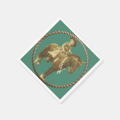 ウェスタンヴィンテージ女性のカーボーイオンホースパーティーナプキンス スタンダードカクテルナプキン (角)