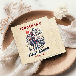 ウェスタンヴィンテージ砂漠ファースト・ロデオ1歳の誕生日 スタンダードカクテルナプキン