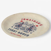 ウェスタンヴィンテージ砂漠ファースト・ロデオ1歳の誕生日 ペーパープレート (アングル)