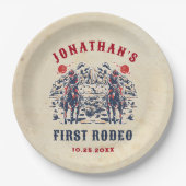 ウェスタンヴィンテージ砂漠ファースト・ロデオ1歳の誕生日 ペーパープレート (正面)