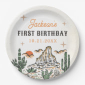 ウェスタンヴィンテージ砂漠ファースト・ロデオ1歳の誕生日 ペーパープレート (正面)
