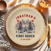 ウェスタンヴィンテージ砂漠ファースト・ロデオ1歳の誕生日 ペーパープレート