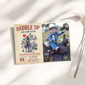 ウェスタンヴィンテージ砂漠ファースト・ロデオ1歳の誕生日 招待状