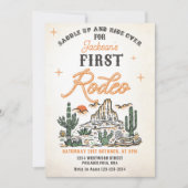 ウェスタンヴィンテージ砂漠ファースト・ロデオ1歳の誕生日 招待状 (正面)