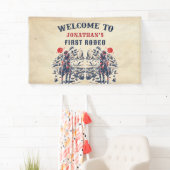 ウェスタンヴィンテージ砂漠ファースト・ロデオ1歳の誕生日 横断幕 (インサイチュ)