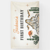 ウェスタンヴィンテージ砂漠ファースト・ロデオ1歳の誕生日 横断幕 (縦)