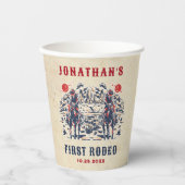 ウェスタンヴィンテージ砂漠ファースト・ロデオ1歳の誕生日 紙コップ (正面)