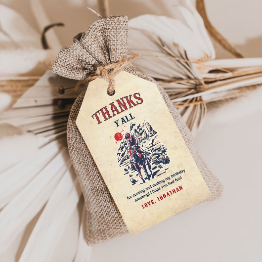 ウェスタンヴィンテージ デザート ファースト ロデオ 1歳の誕生日 ギフトタグ