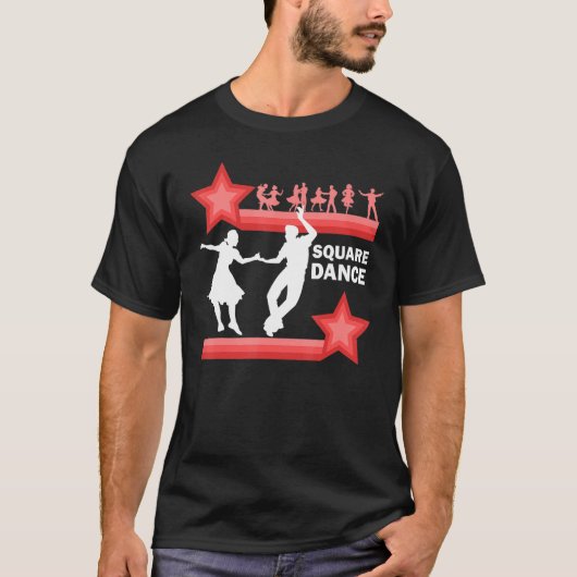 ウェスタン伝統的スクエアダンスレトロ踊り Tシャツ (正面)
