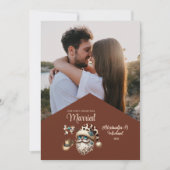 ウェスタン初めてのクリスマス結婚した写真 シーズンカード (正面)