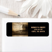 ウェスタン初期のカントリーの古い納屋の農家 ラベル (インサイチュ)