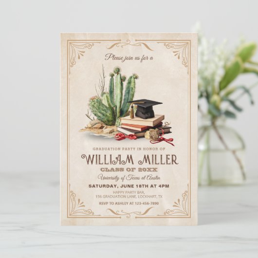 ウェスタン卒業パーティーカントリーカウボーイグラード 招待状 (スタンド正面)