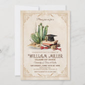 ウェスタン卒業パーティー カントリーカウボーイ卒業 招待状 (正面)