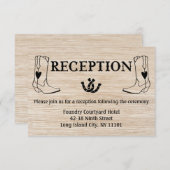 ウェスタン受付カウボーイブーツカントリーウェディングウッド 招待状 (正面/裏面)