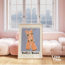 ウェスタン名門私立校風のブーツウォールアートデコール