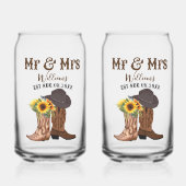 ウェスタン夫人結婚周年記念の家族名Est ガラス缶 (正面)