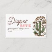 ウェスタン女性のカーボーイおむつラッフルベビーシャワーカード エンクロージャーカード (正面)