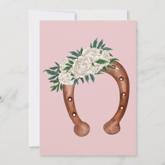 ウェスタン女性のカーボーイの最初の誕生日ロデオ赤ちゃん女の子 招待状 (裏面)