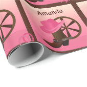 ウェスタン女性のカーボーイカスタムギフトラップ ラッピングペーパー (ロールコーナー)